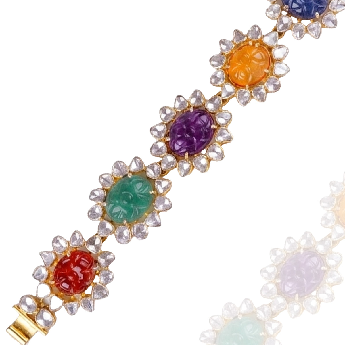 Rang Polki Navratan Bracelet