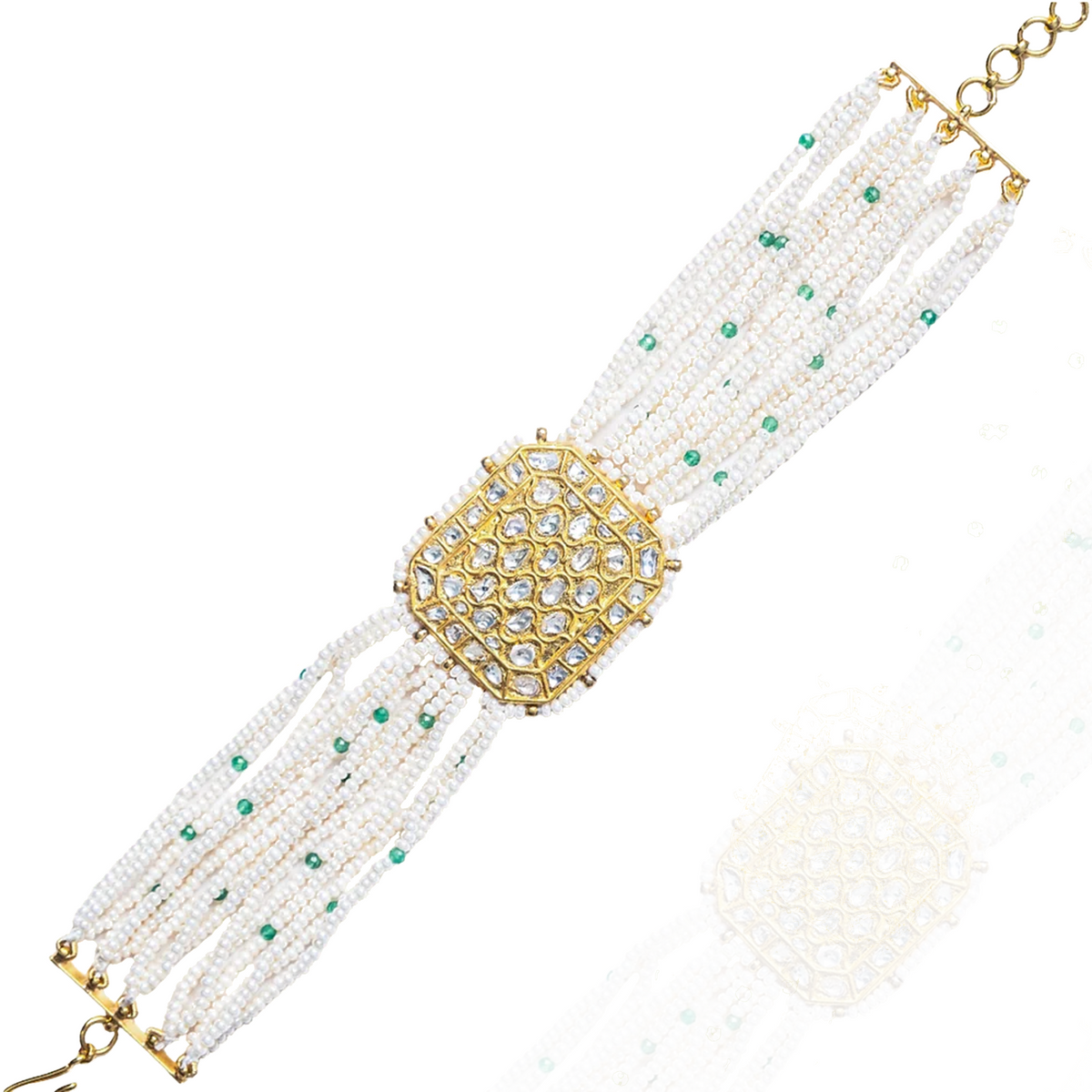 Advika Polki Emerald Bracelet