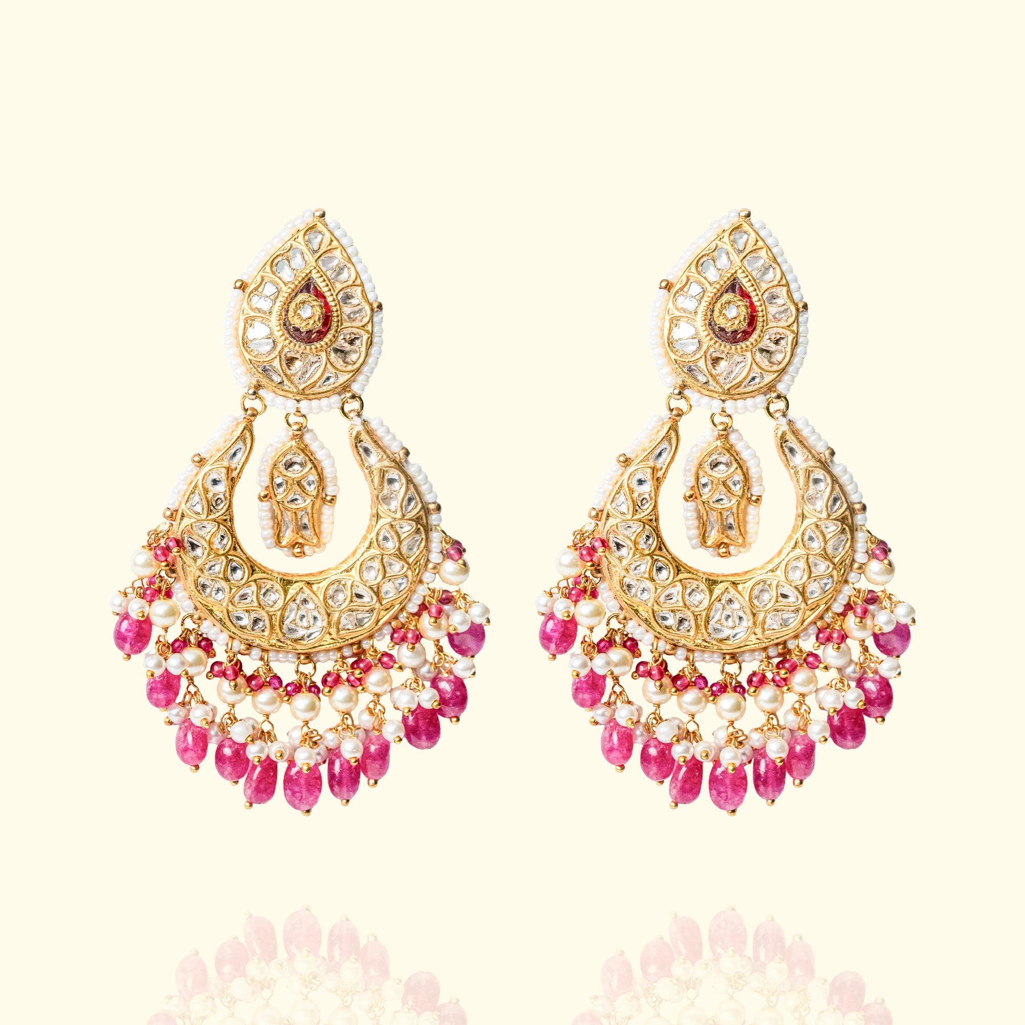 Mehrunnisa Polki Ruby Chandbalis
