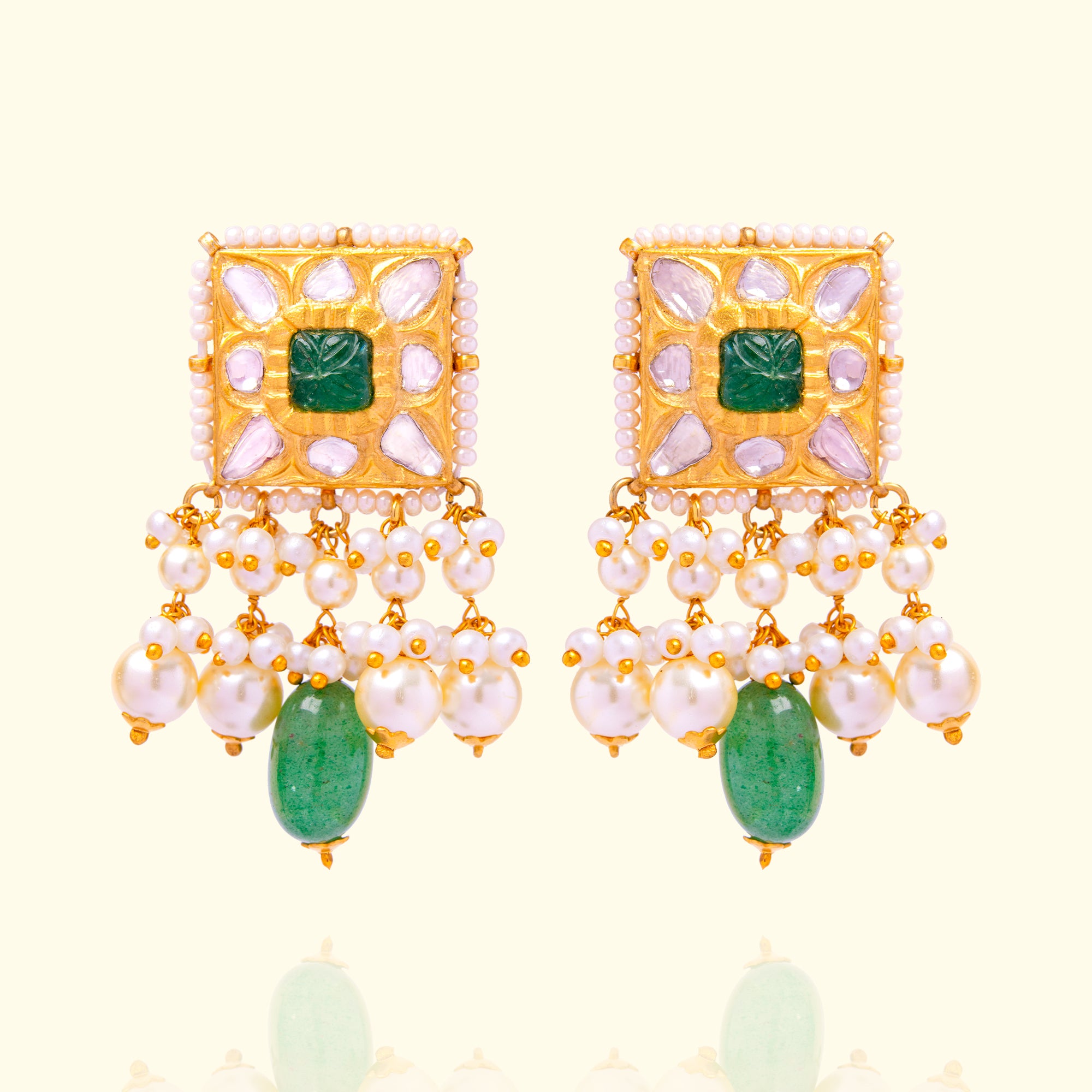 Nadia Polki Emerald Earrings