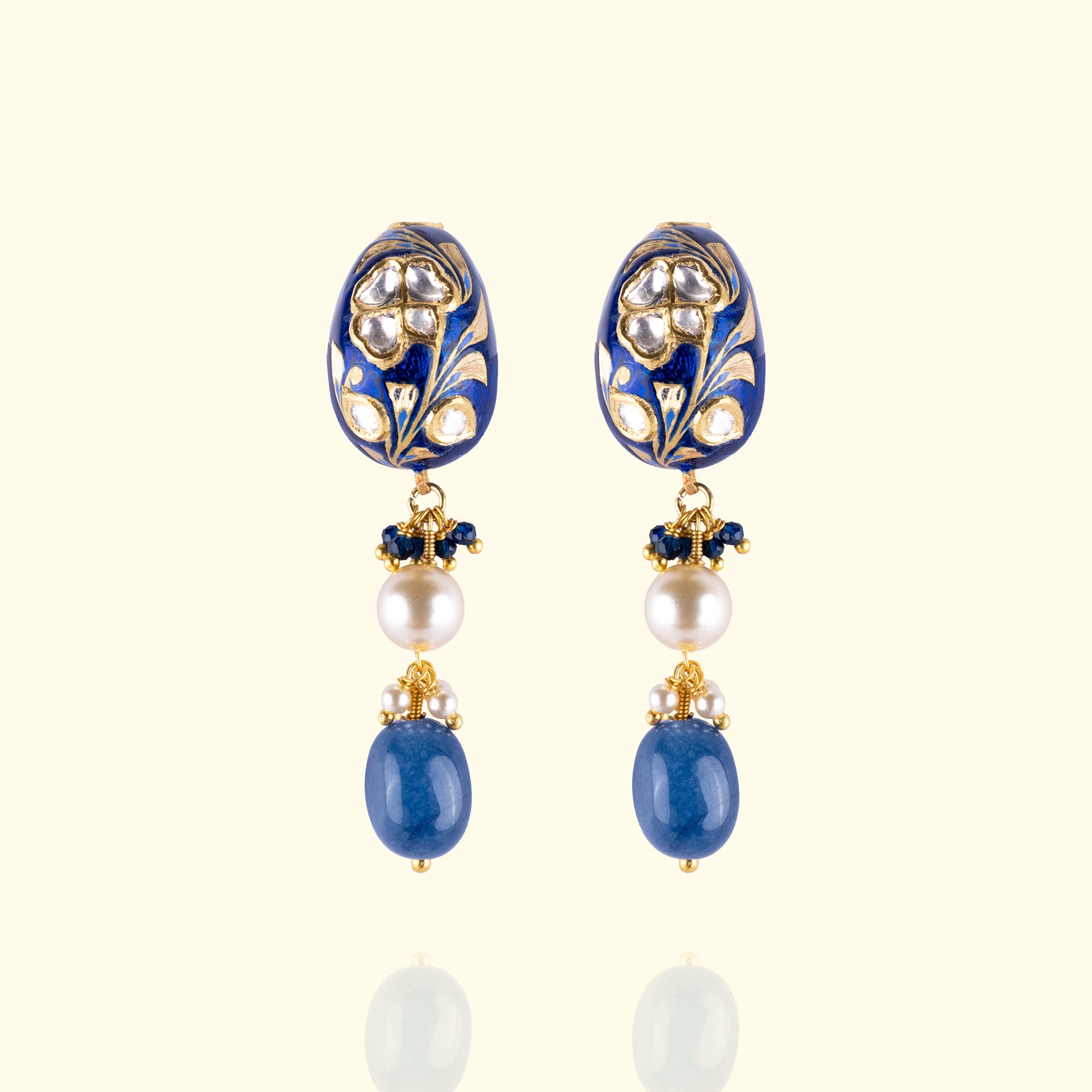 Mahnoor Polki Sapphire Earrings