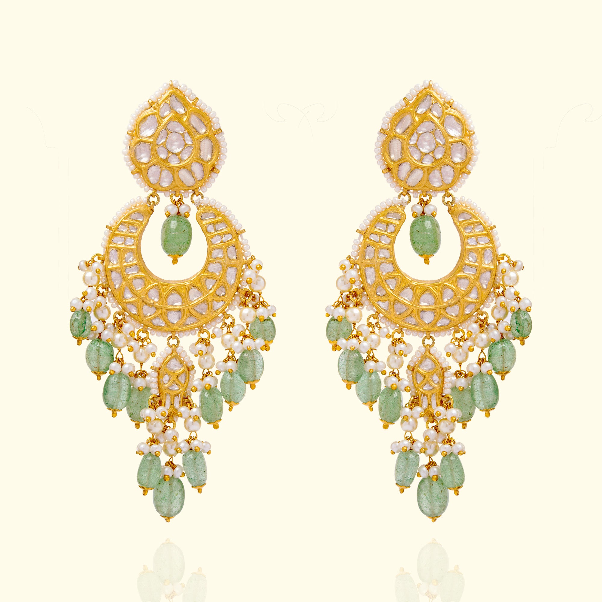Alia Polki Emerald Chandbalis