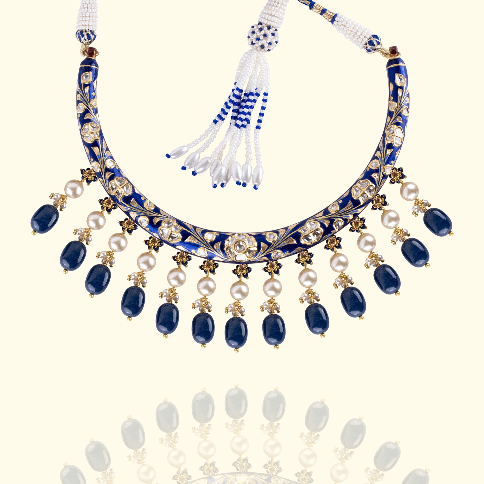 Mahnoor Polki Sapphire Hansli