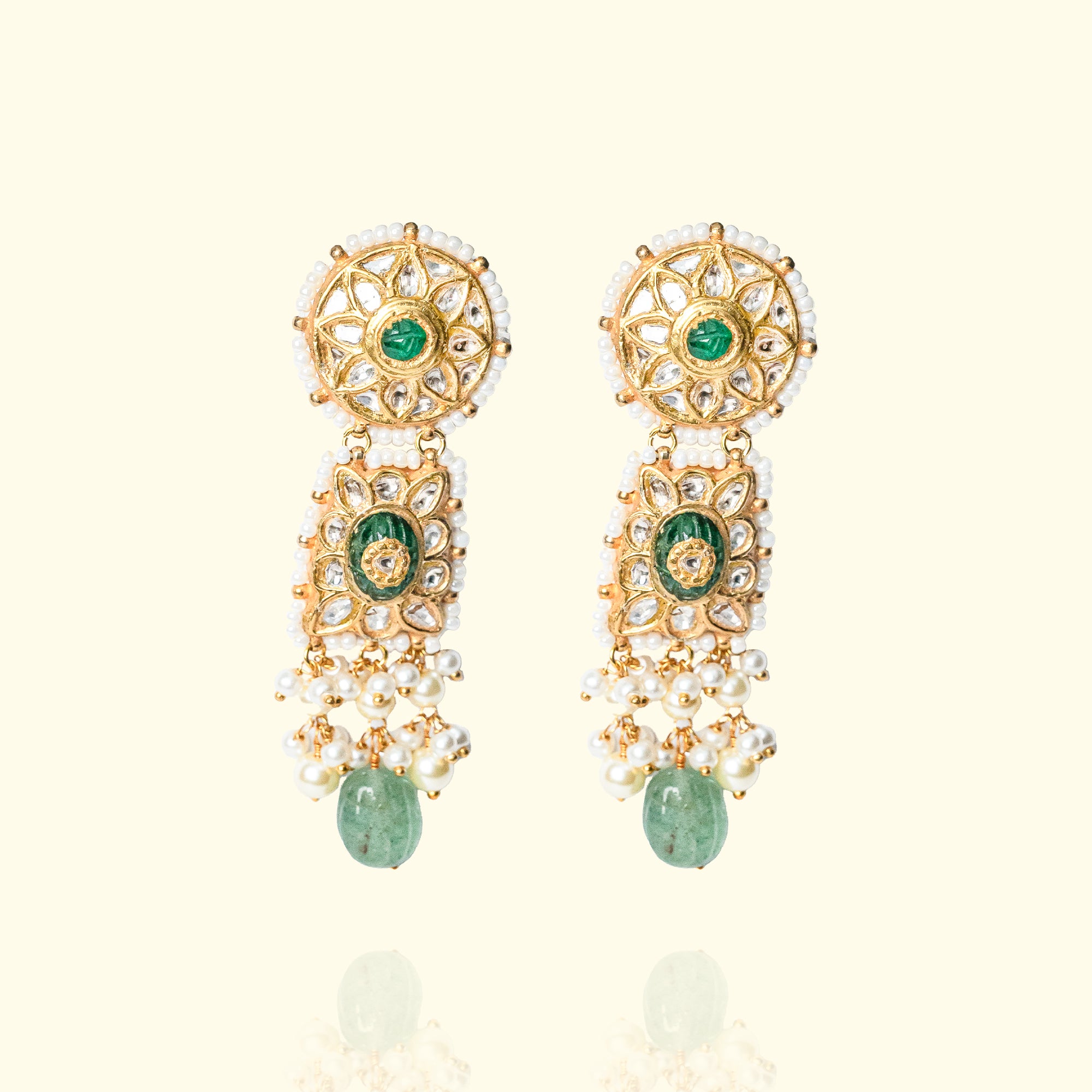Nerta Polki Emerald Earrings