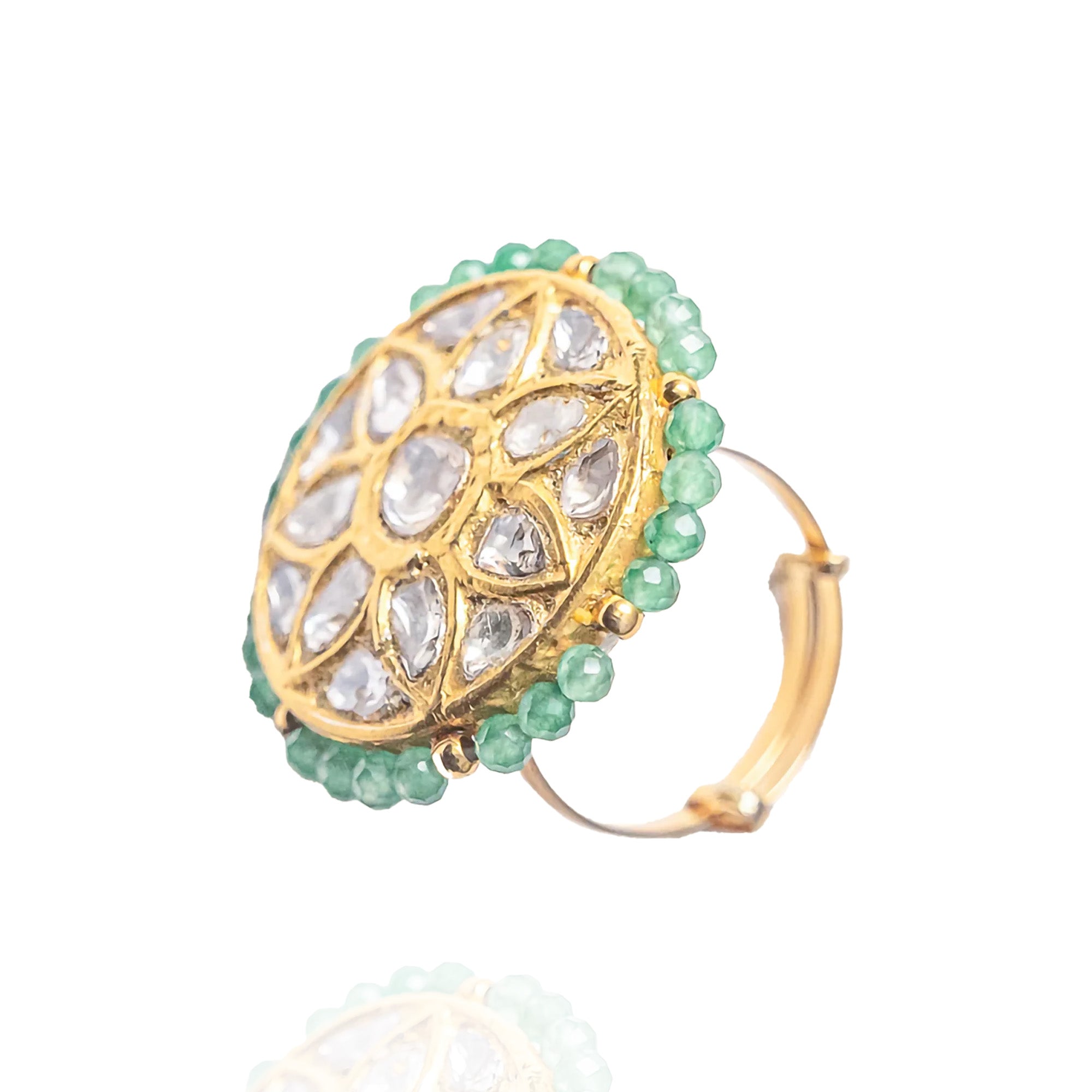 Naira Polki emerald Ring