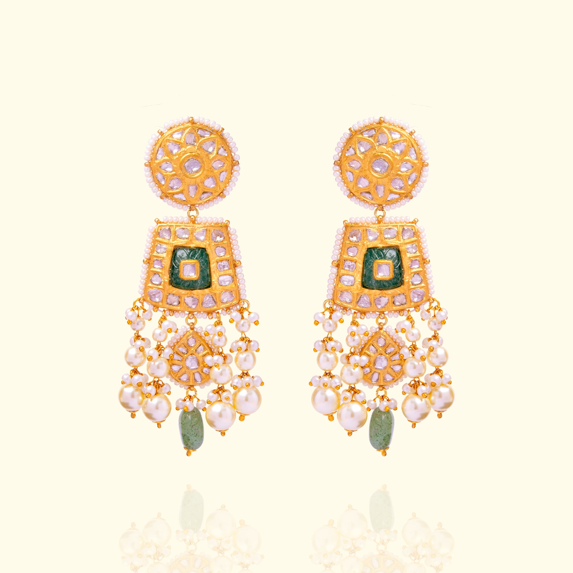 Rabia Polki Emerald Earrings