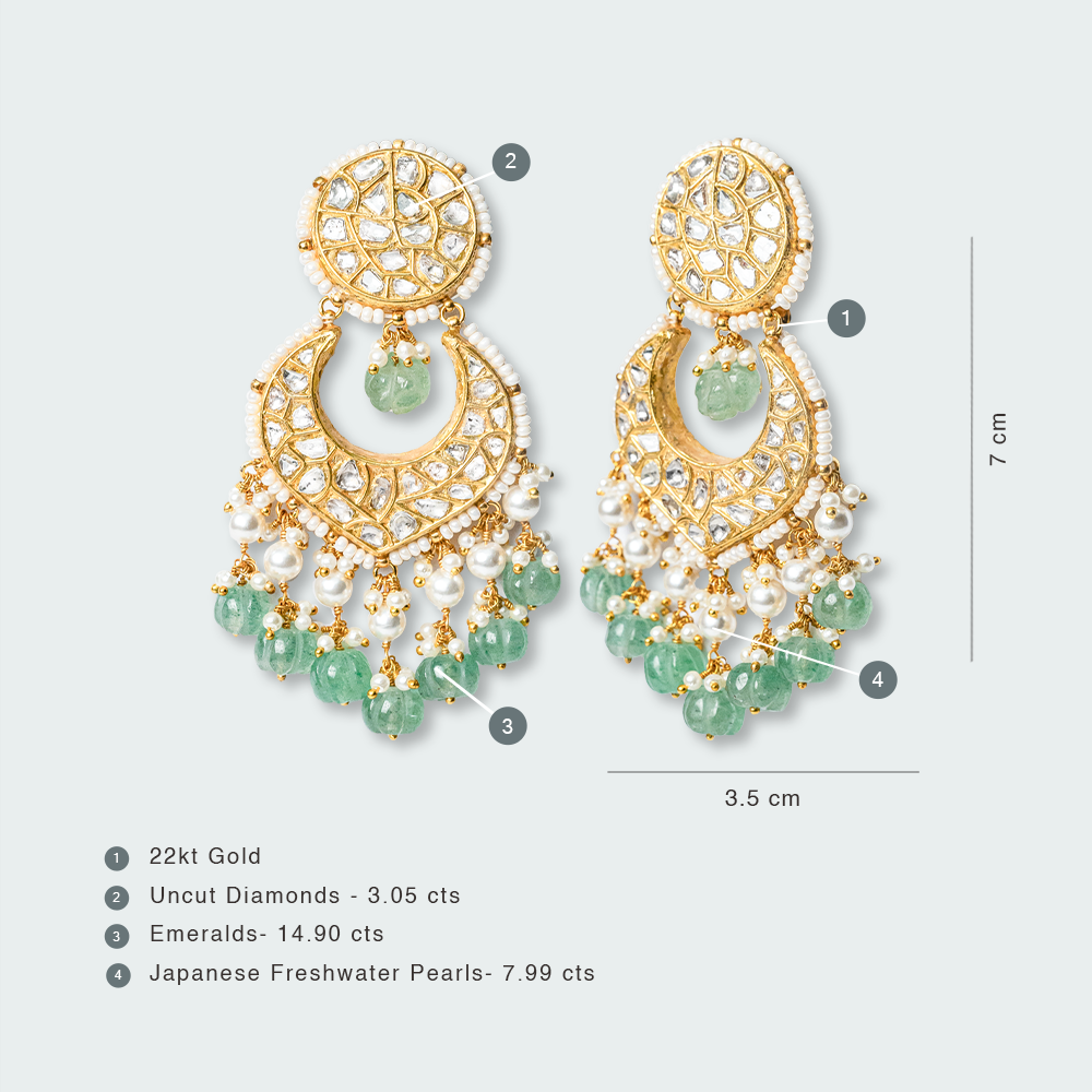 Yahvi Emerald Polki Chaandbalis