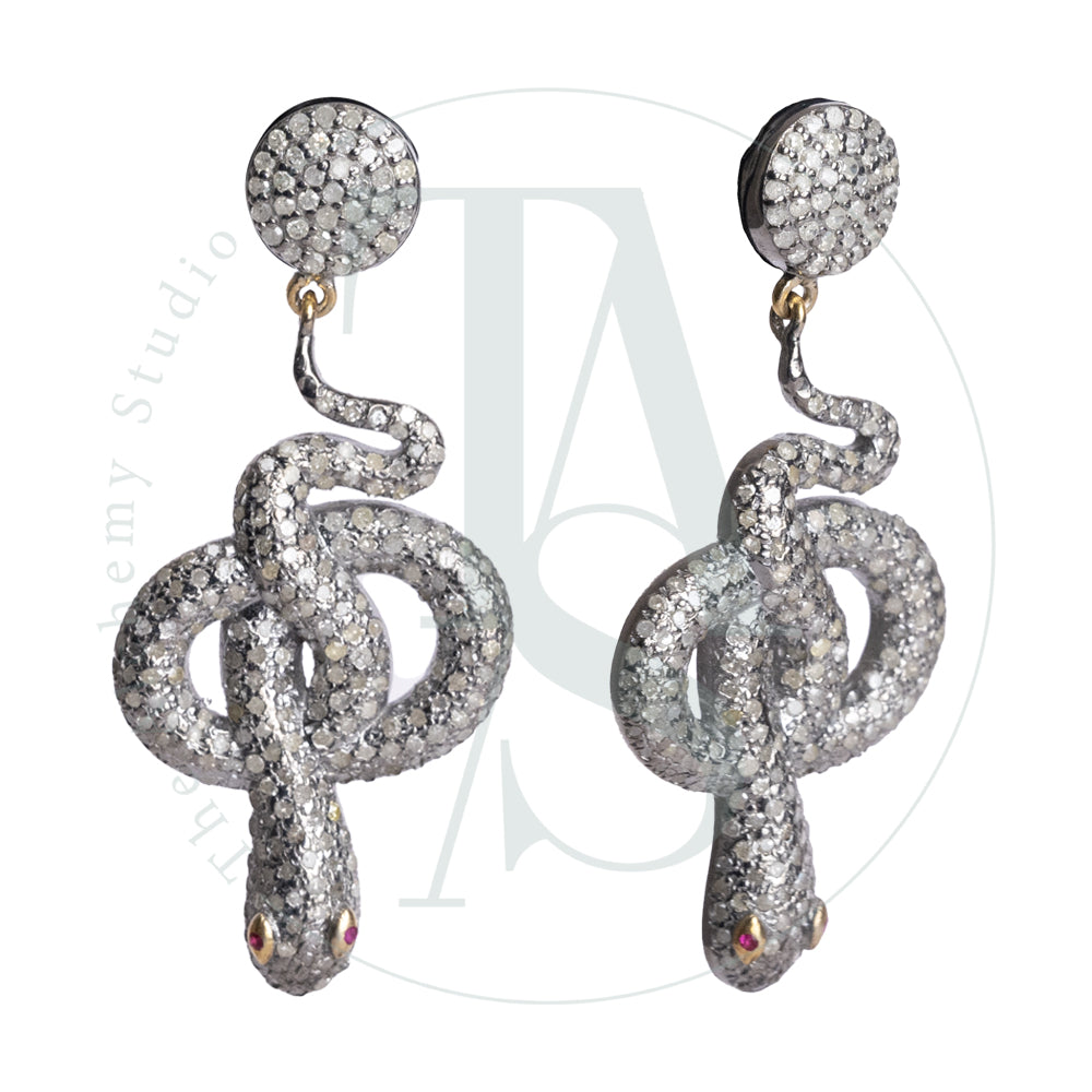 Sylvia Ruby Sapphire and Diamond Earrings