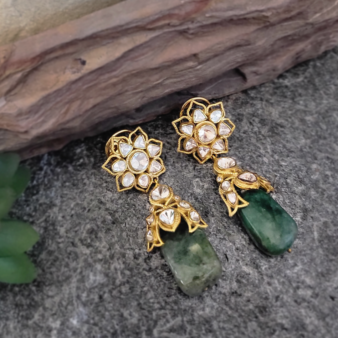 Eden Emerlad polki Earrings