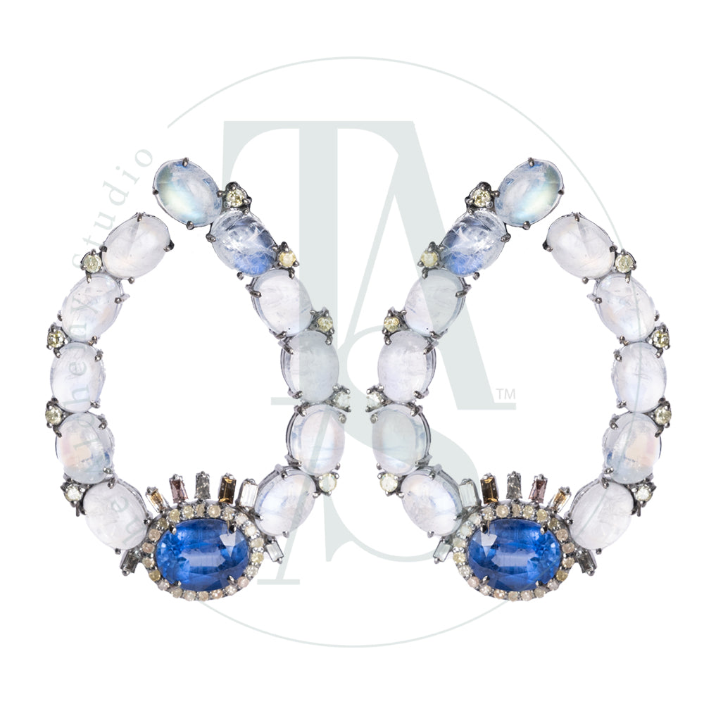 Albinia Sapphire and Moonstone Earrings