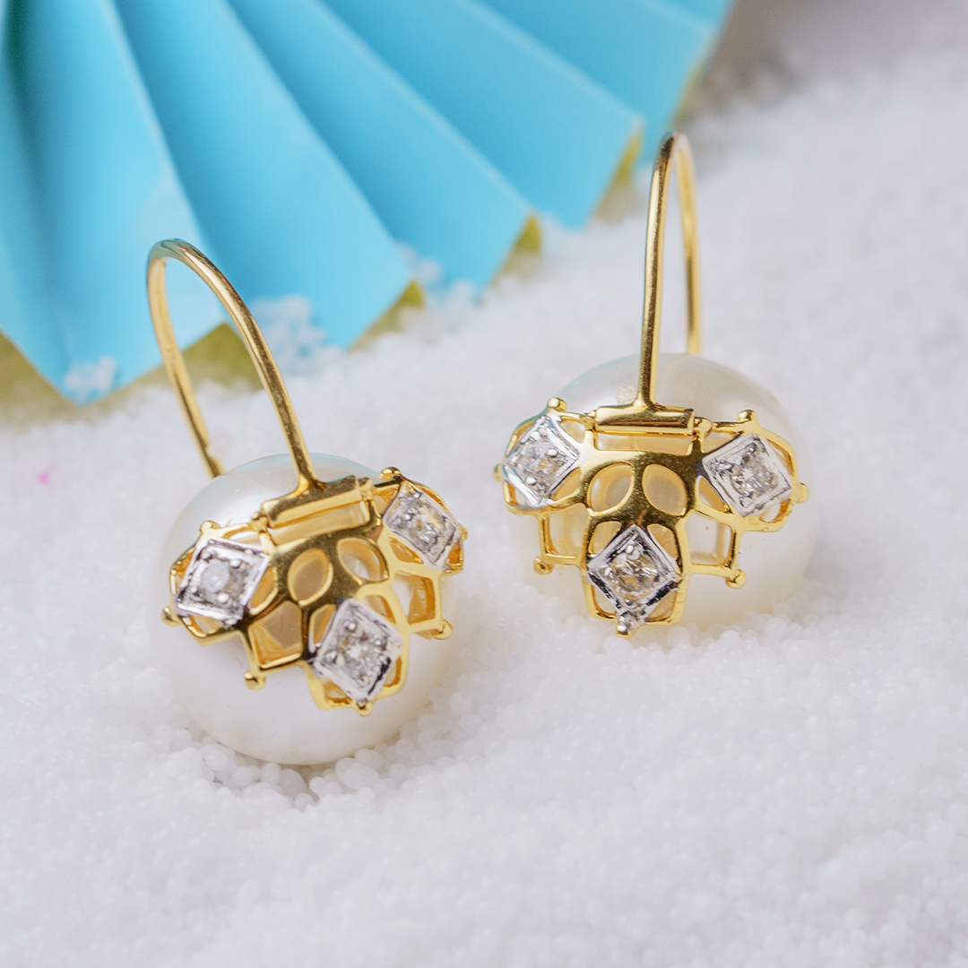 Perle Mesh Diamond Earrings