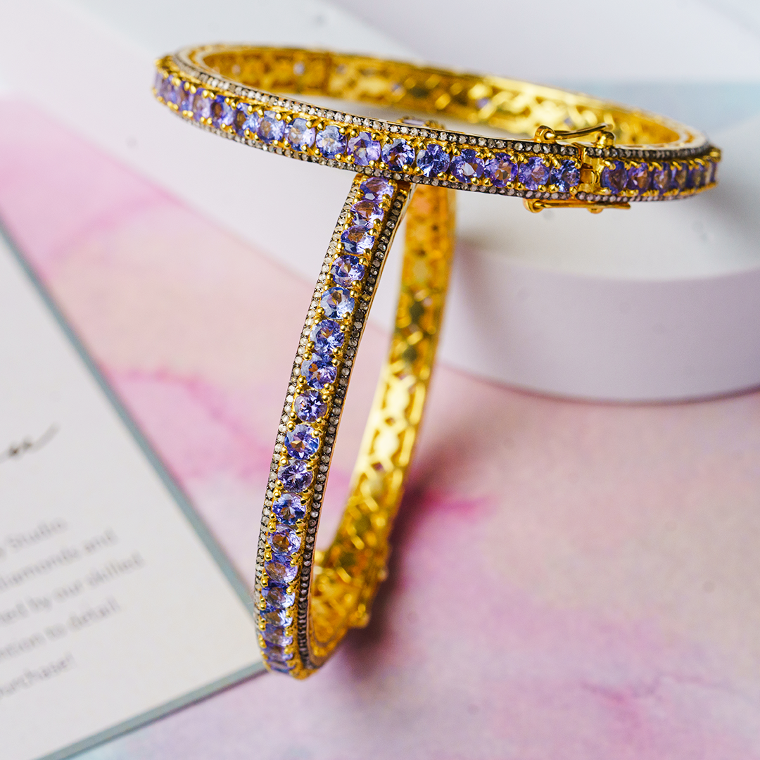 Midnight Tanzanite Diamond Bangle