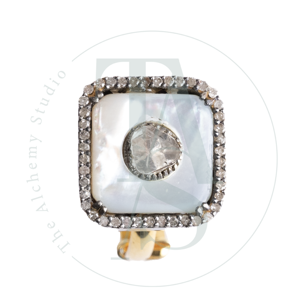 Donella Mother of Pearl and Uncut Diamond Ring