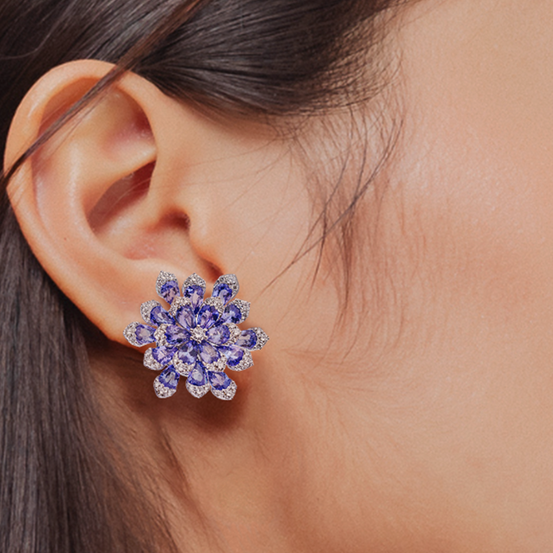 Fiora Tanzanite Diamond Earrings