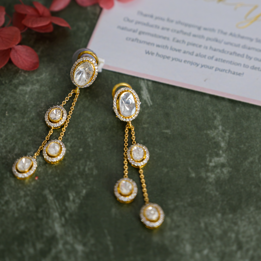 Dangling Polki Earrings