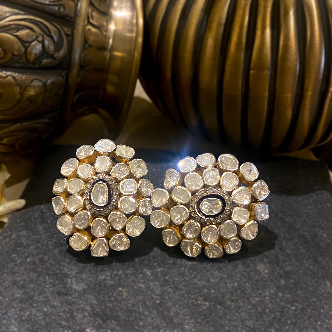 Oval Polki Earrings