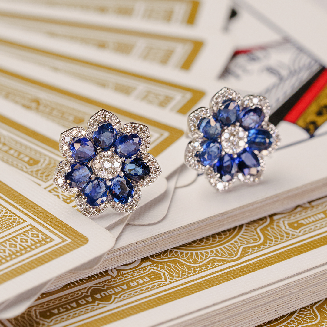 Mini Fiora Sapphire Diamond Earrings