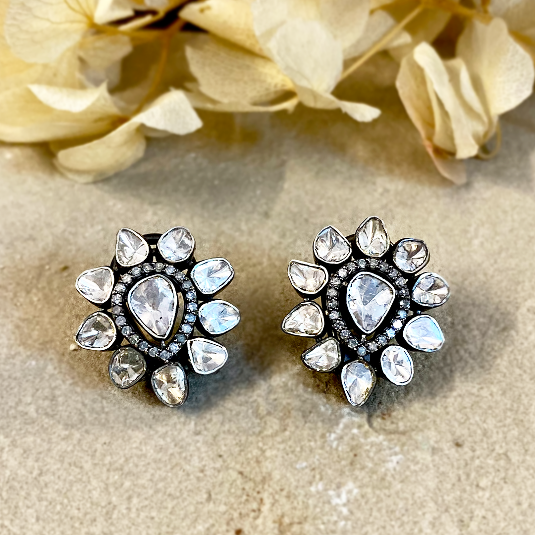 Star Polki Drop Earrings