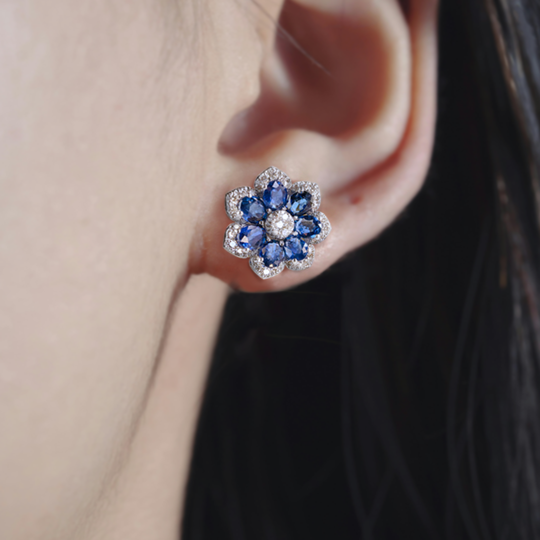 Mini Fiora Sapphire Diamond Earrings