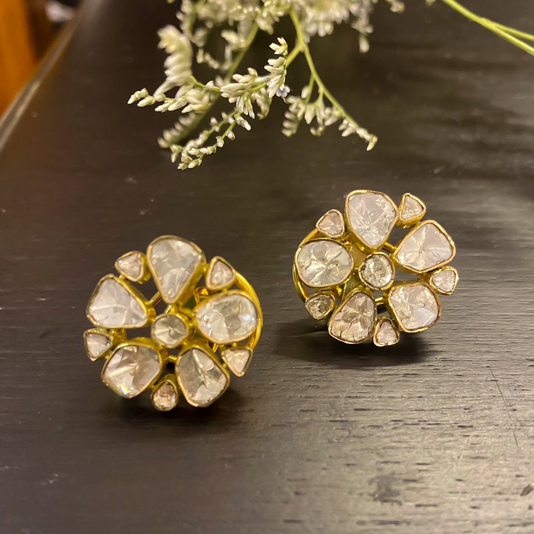 Starre Flower Polki Earrings