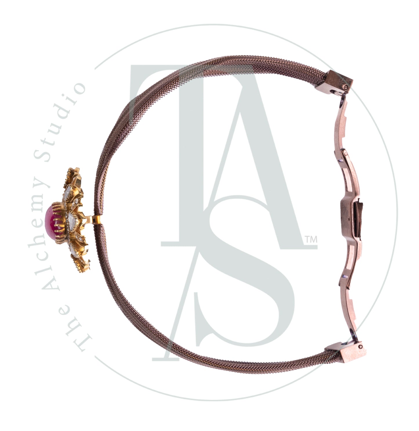 Crest Tourmaline and Uncut Diamond Cuff