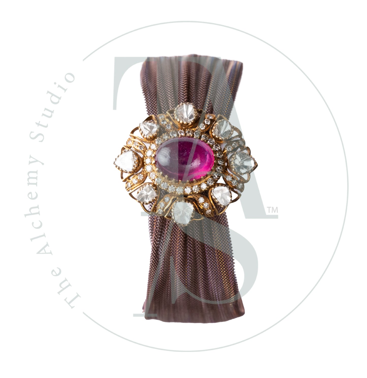 Crest Tourmaline and Uncut Diamond Cuff