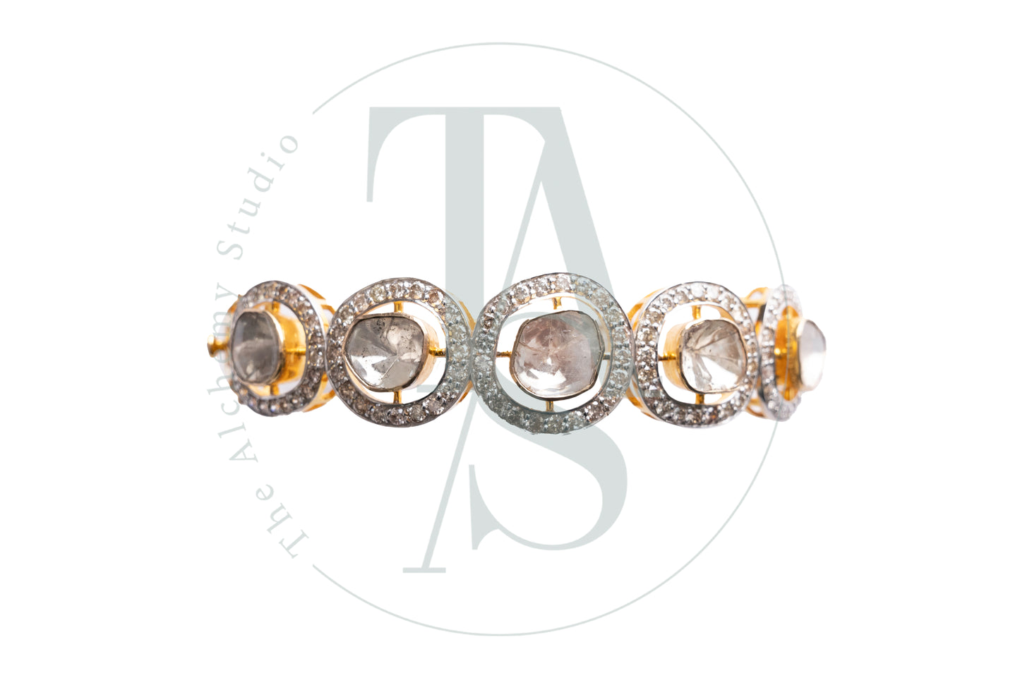 Bayle Sqaure Uncut Diamond Bangle