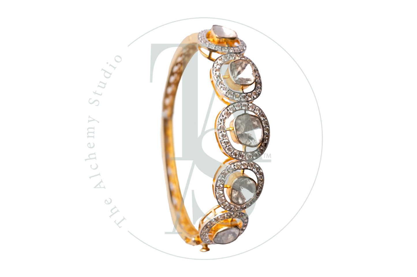 Bayle Sqaure Uncut Diamond Bangle
