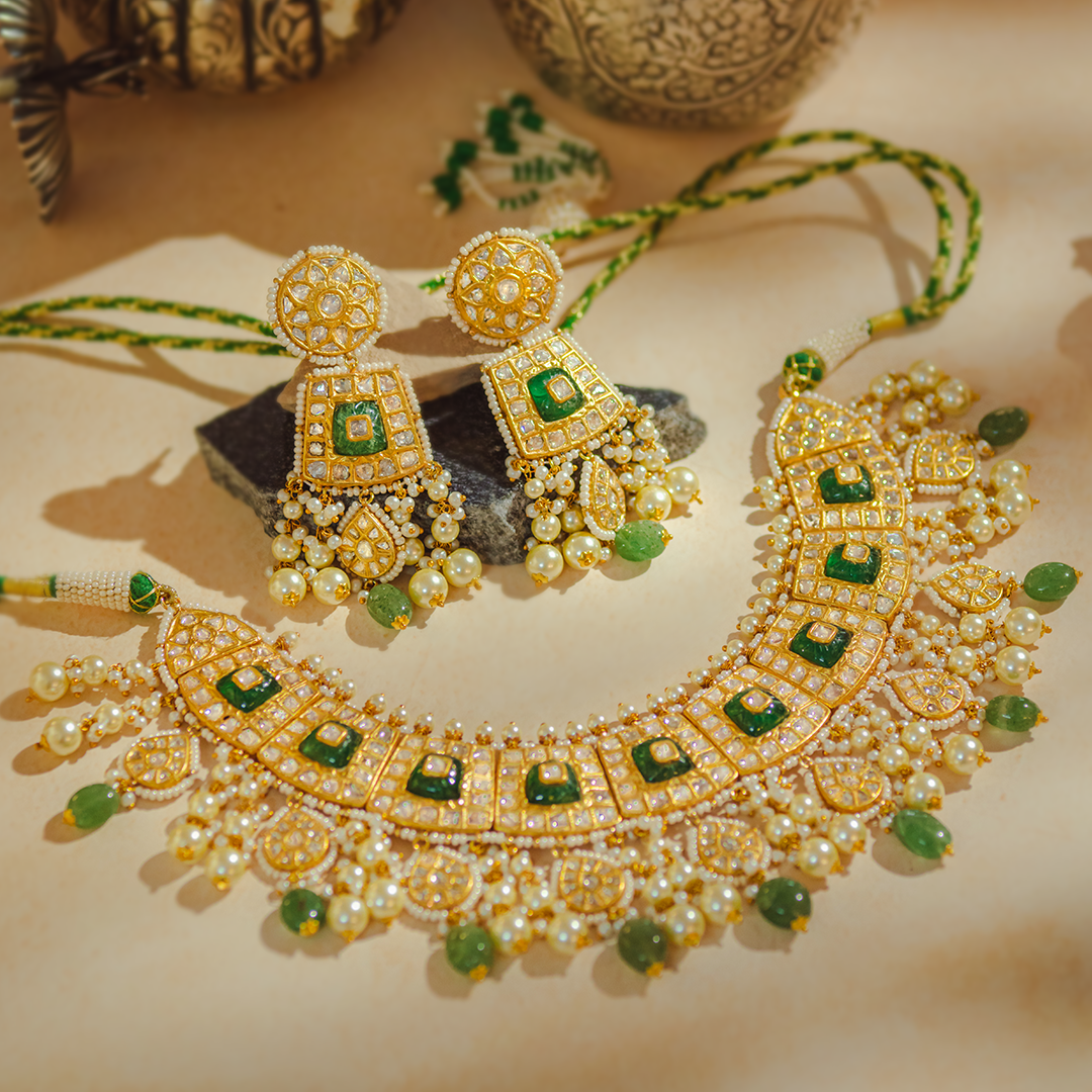 Rabia Emerald Polki Necklace