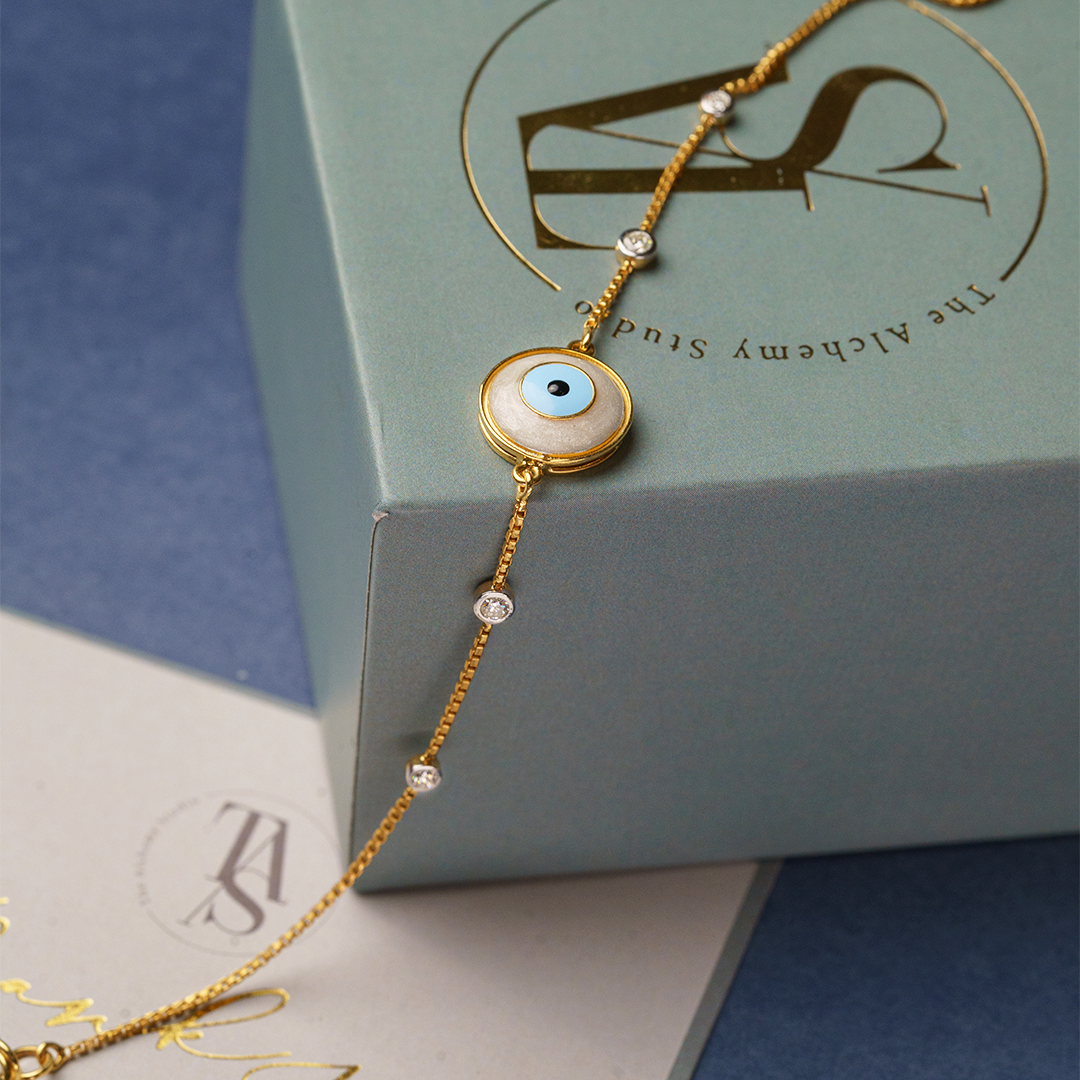 Round Evil Eye Diamond Bracelet