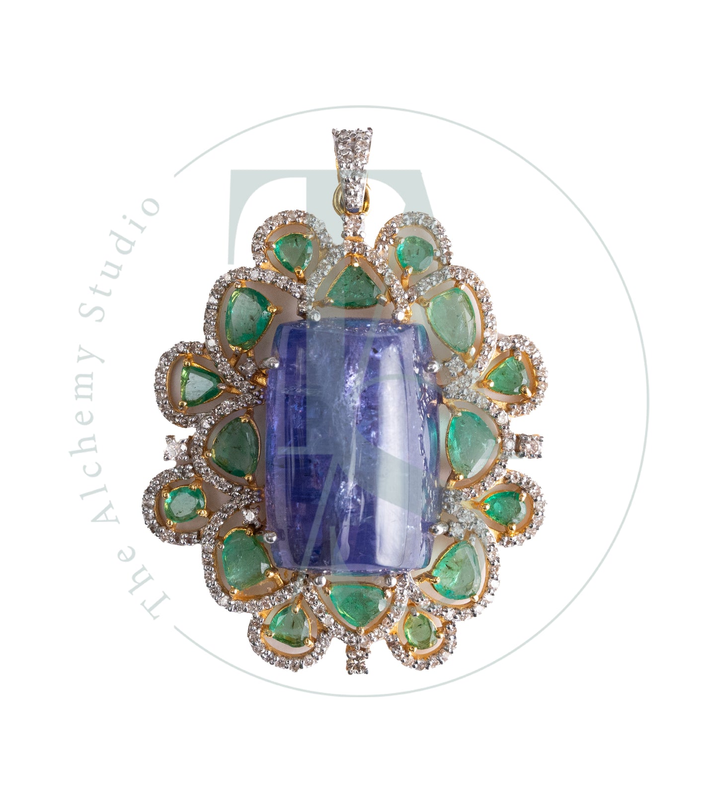 Gillian Tanzanite and Emerald Pendant