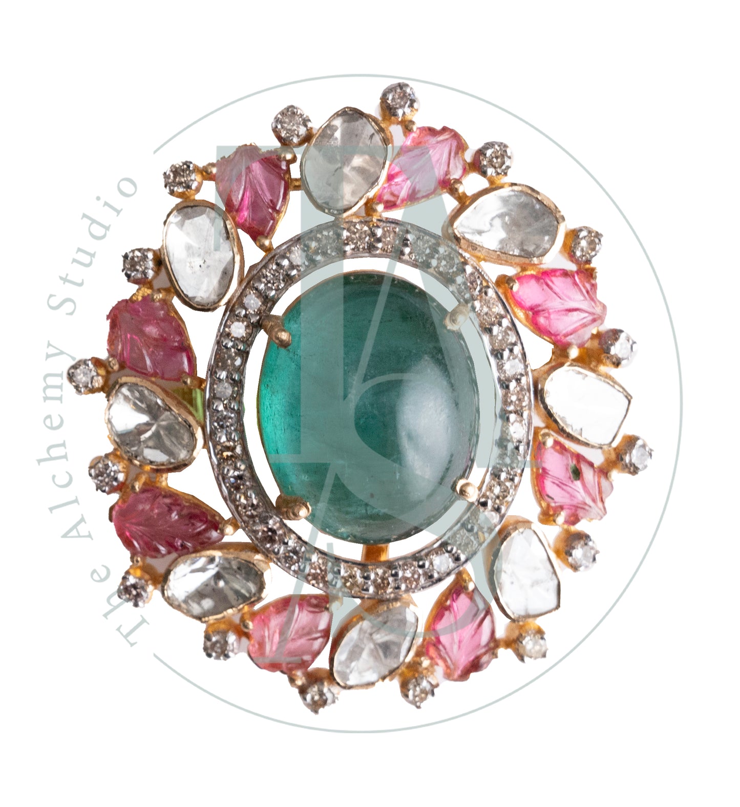 Ekiza Emerald and Ruby Ring (Detachable Pendant)