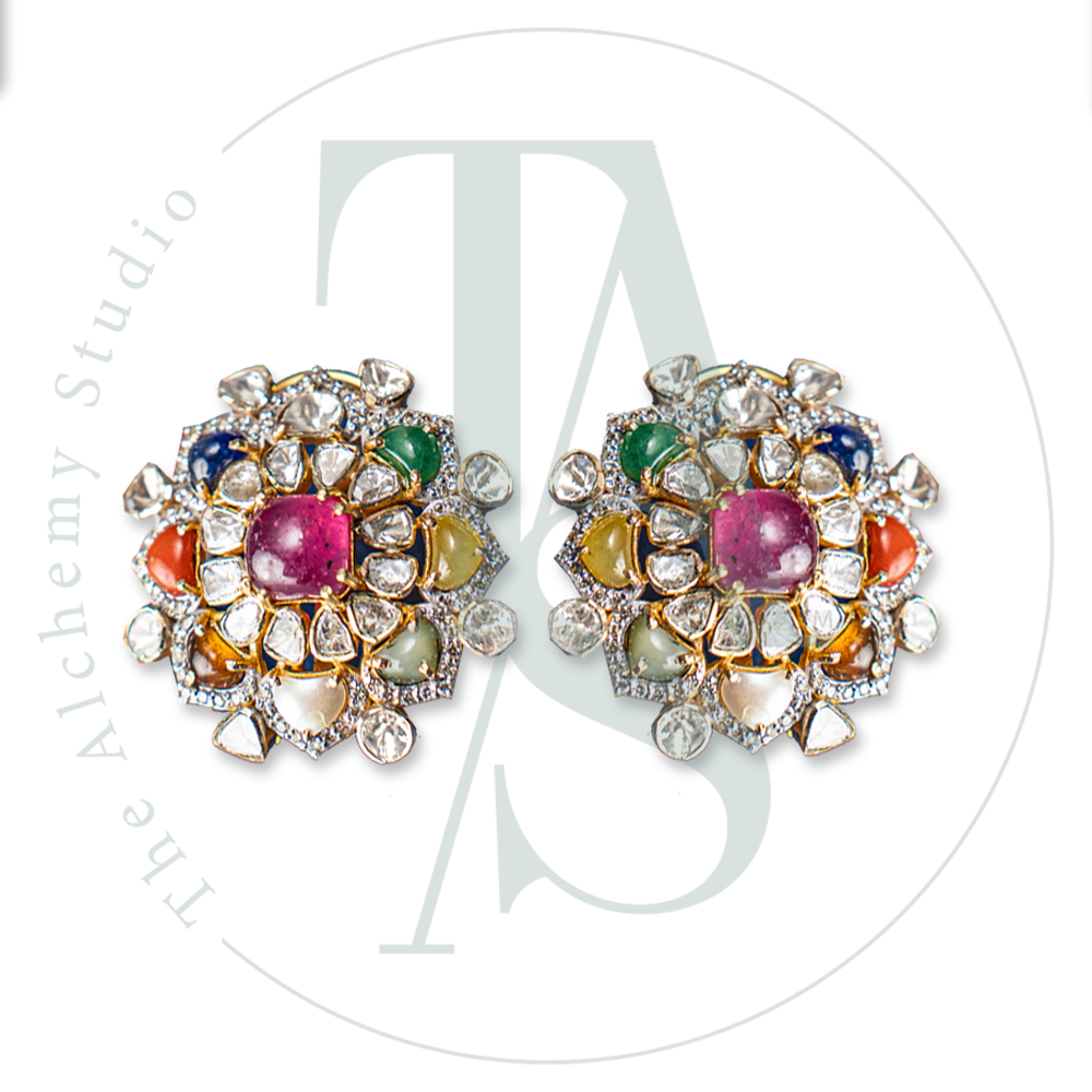 Abelle Navaratan and Uncut Diamond Earrings