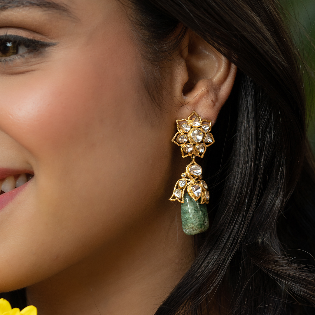 Eden Emerlad polki Earrings