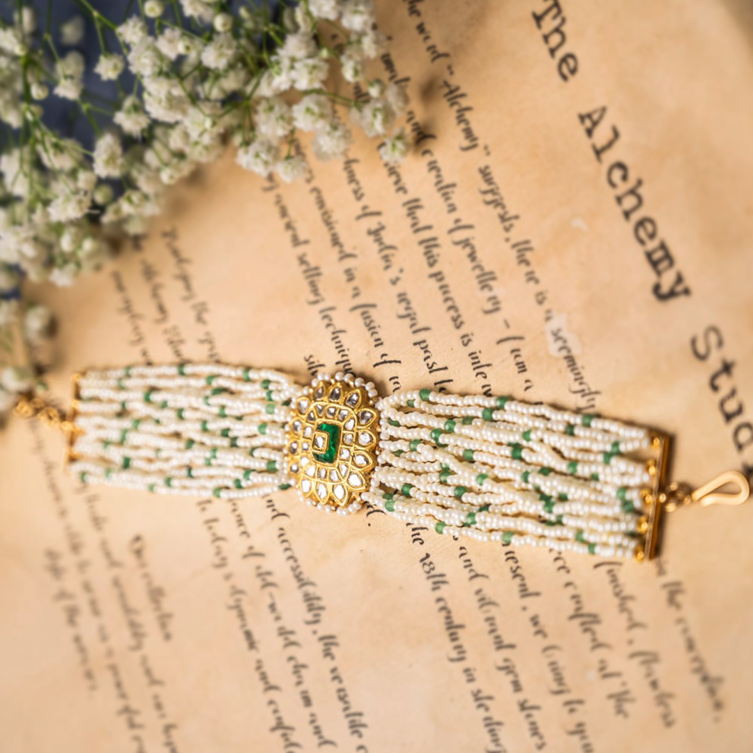 Shazia Emerald Polki Bracelet