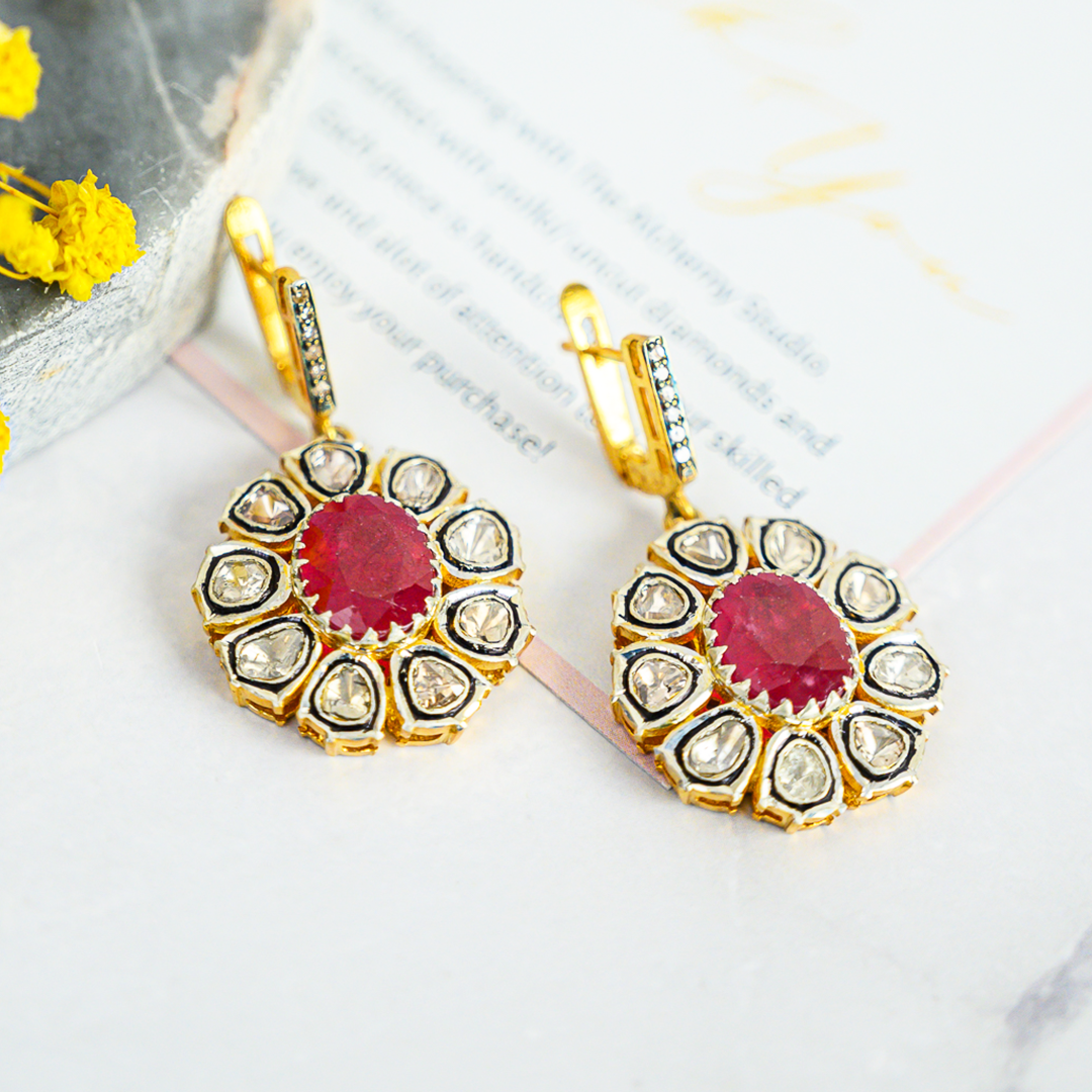 Arya Ruby Polki Earrings