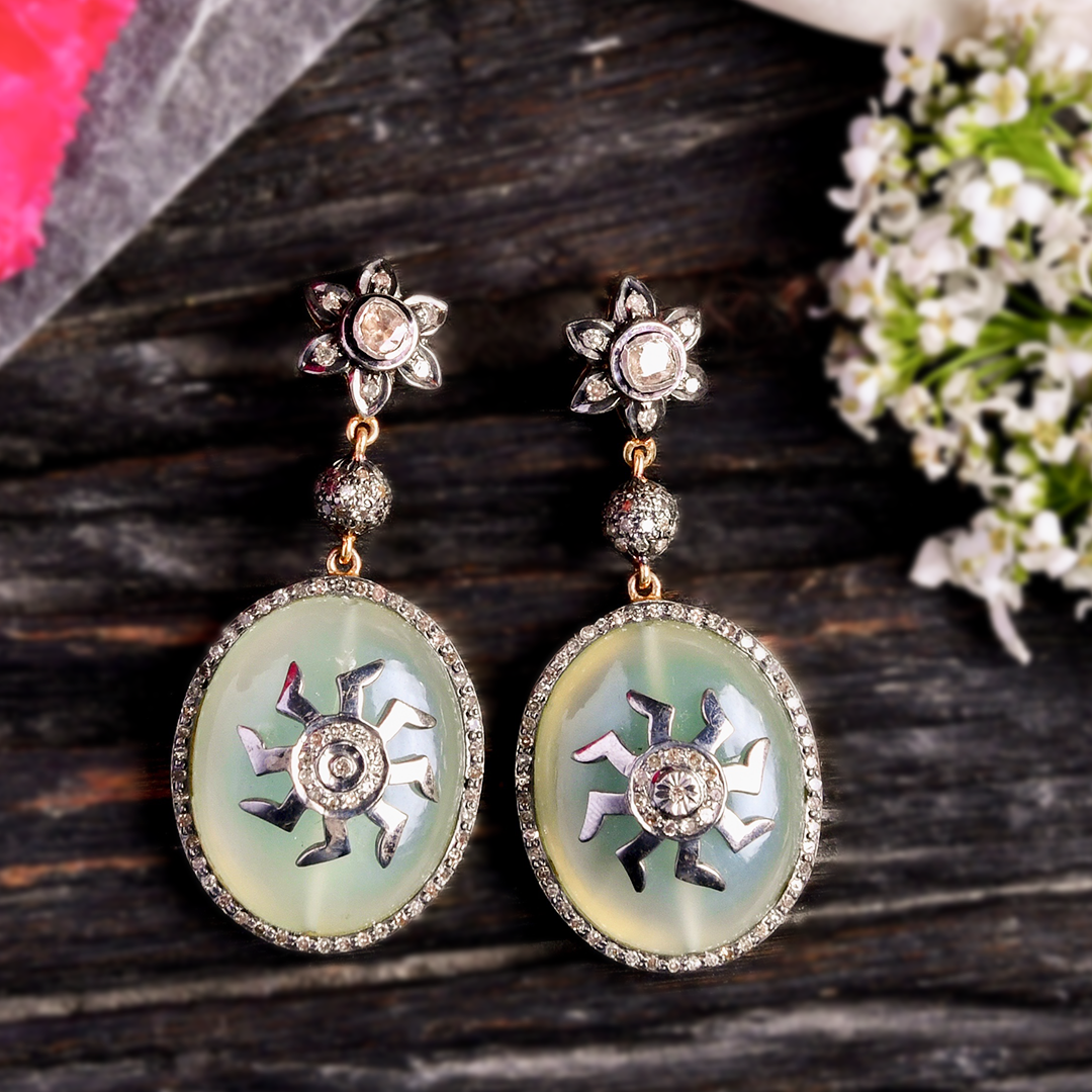 Celeste Florite Polki Earrings