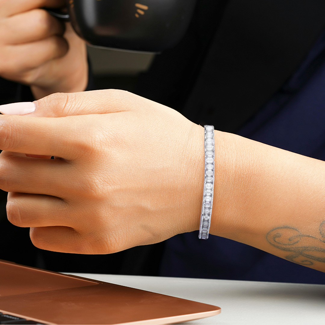 Princess Cut Tennis Diamond Bracelet