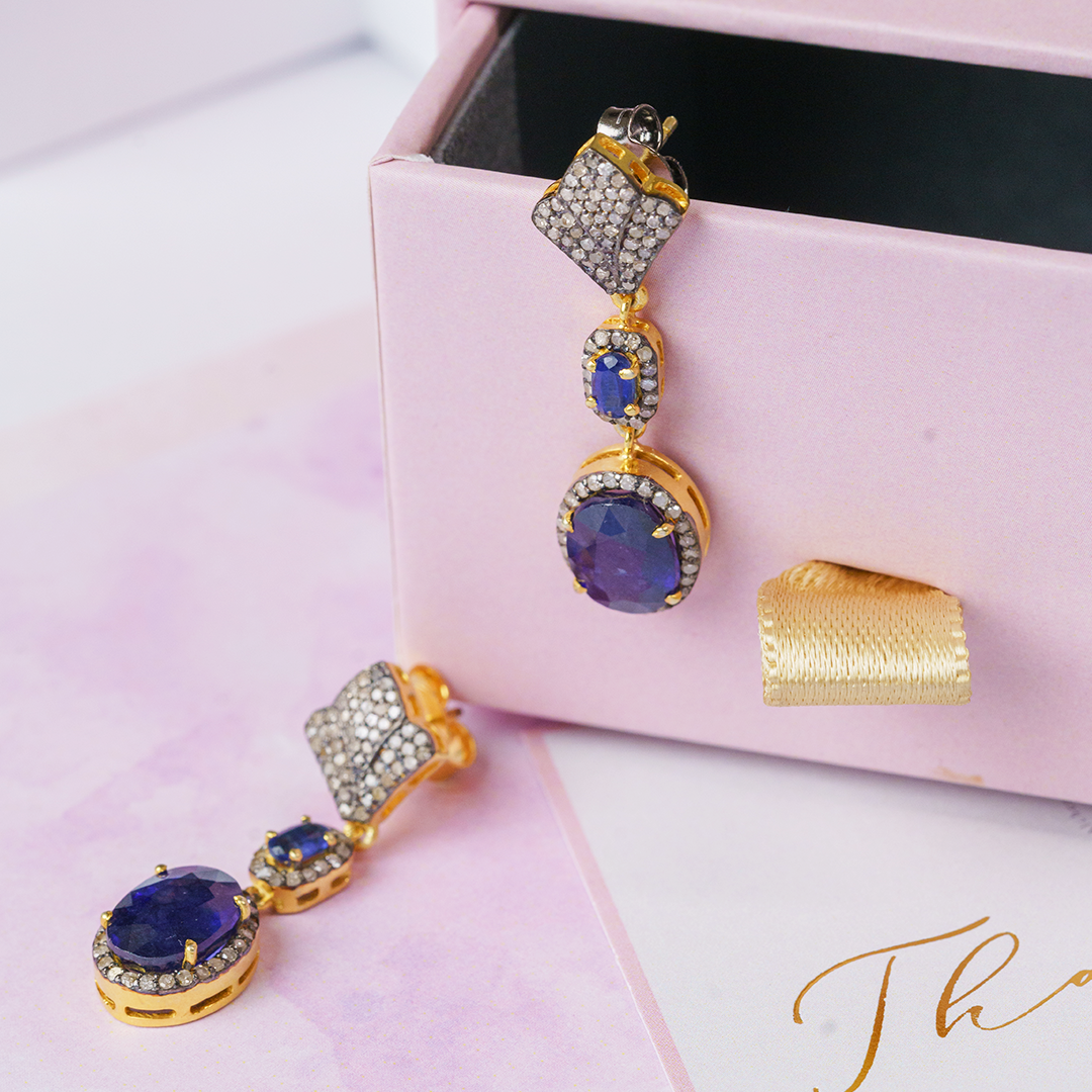 Seraphina Sapphire Diamond Earrings