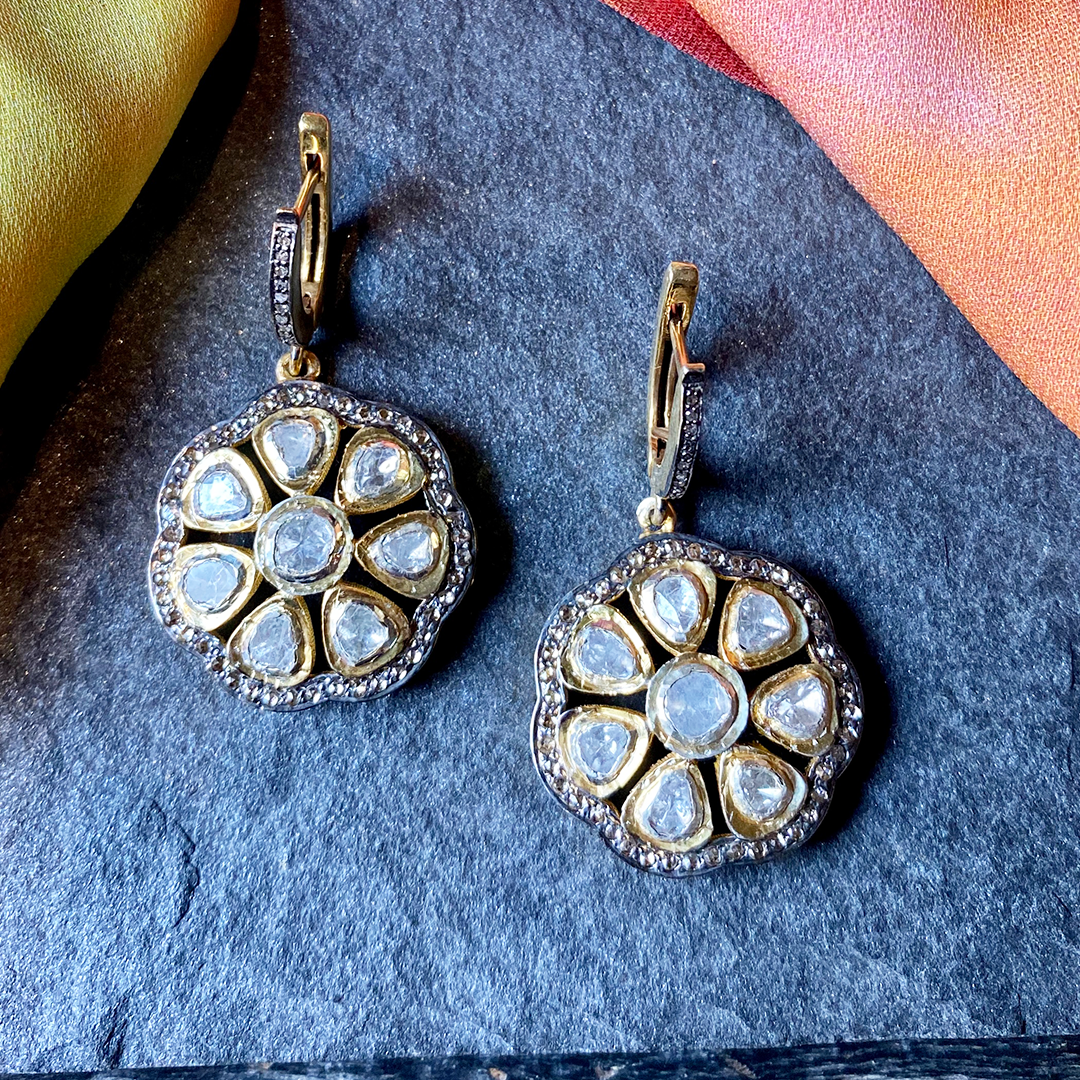 TAS Geo Flora Polki Earrings