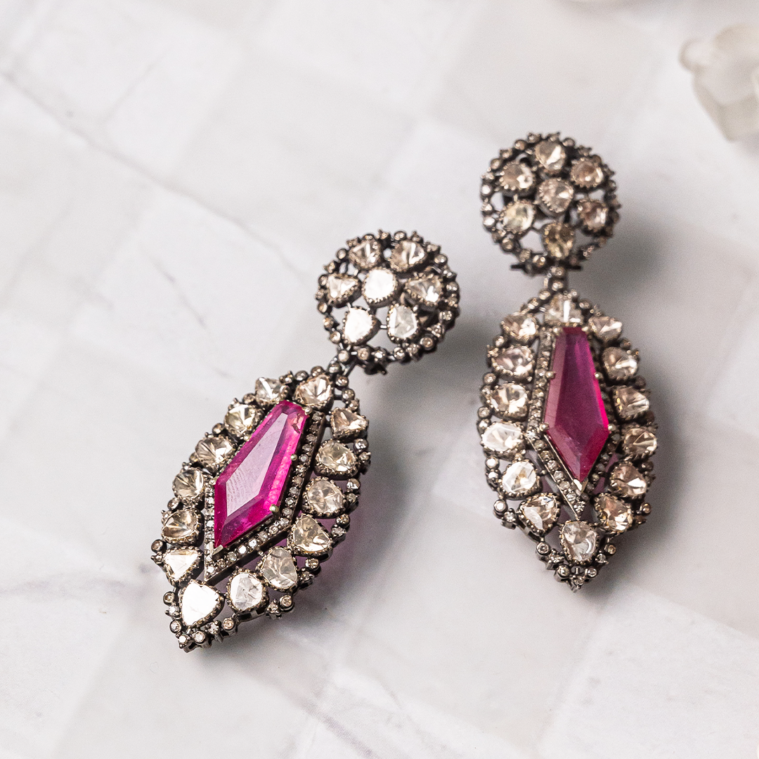 Ryoma Polki Ruby Earrings