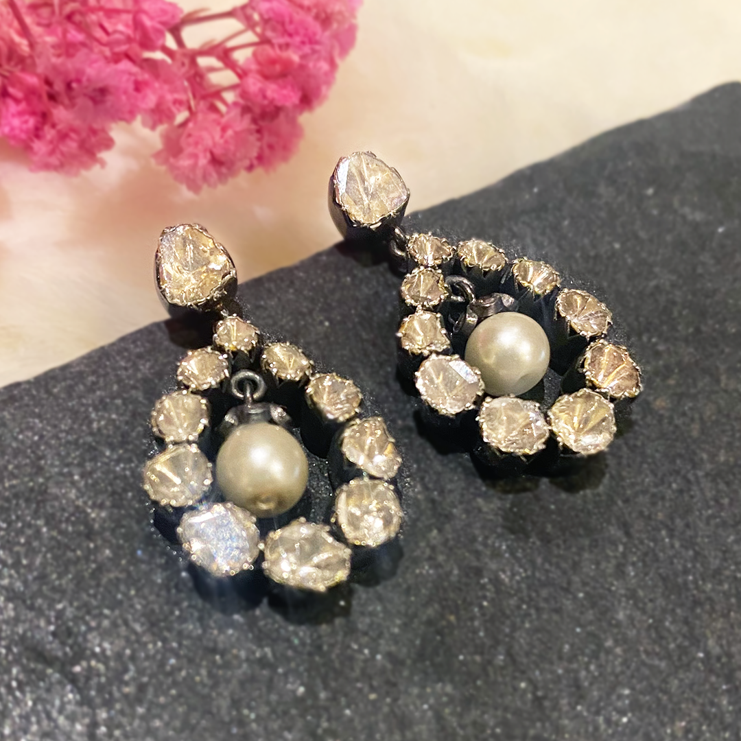 Twilight Polki Pearl Earrings