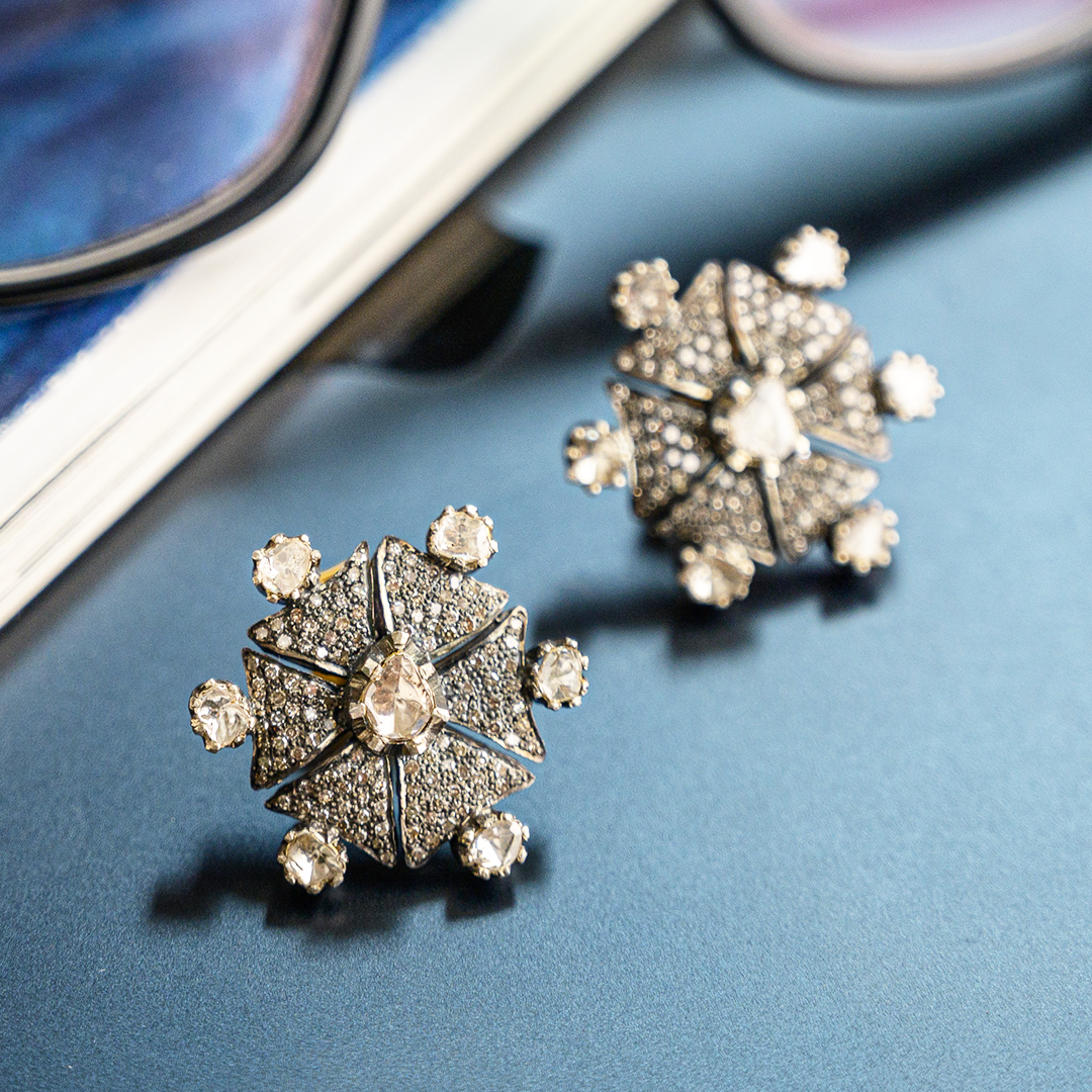 Vintage Star Polki Earrings