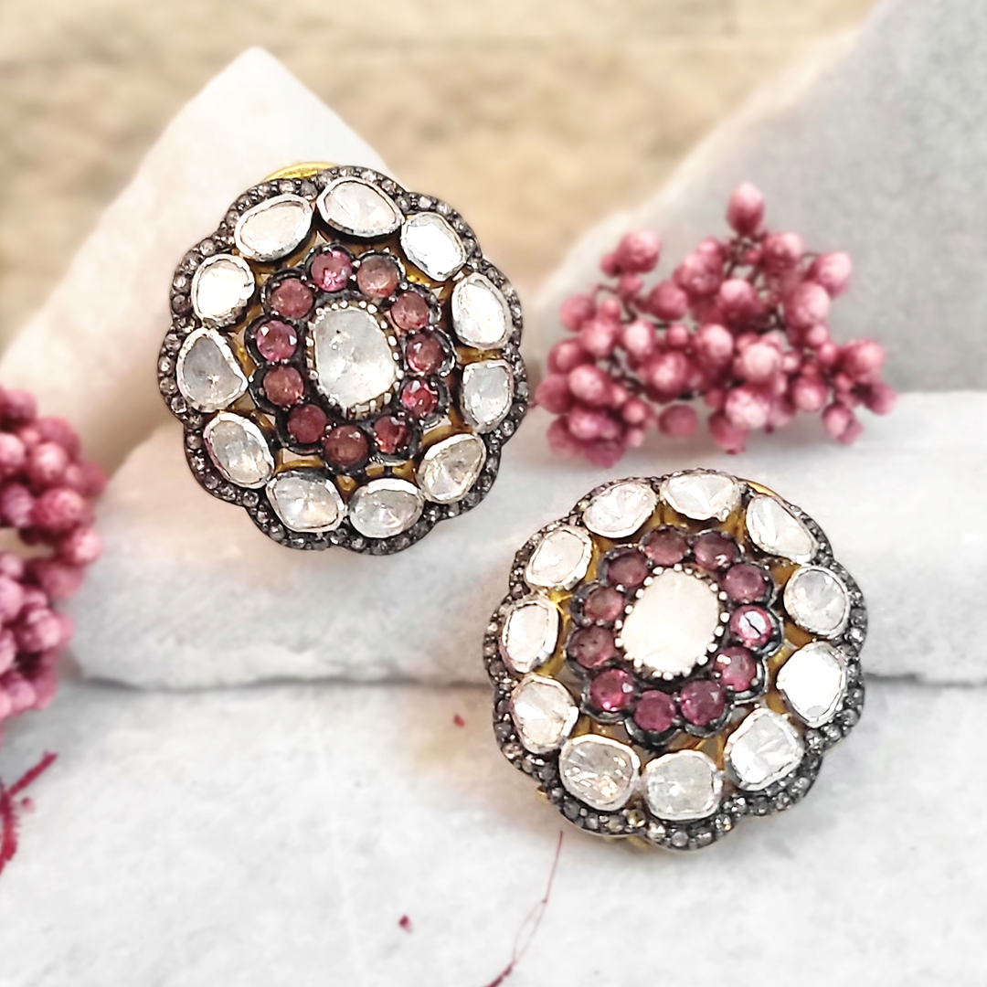 Astrales Polki Ruby Earrings