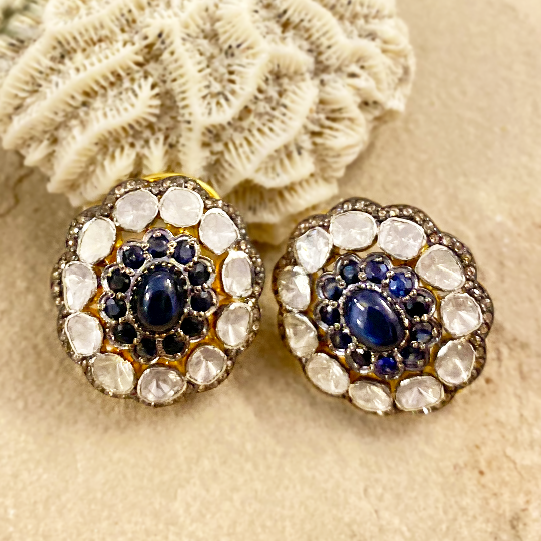 Astrales Polki Sapphire Earrings