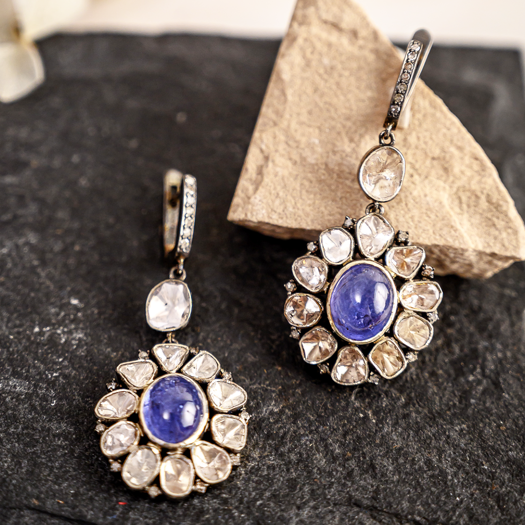 Paloma Polki Tanzanite Earrings