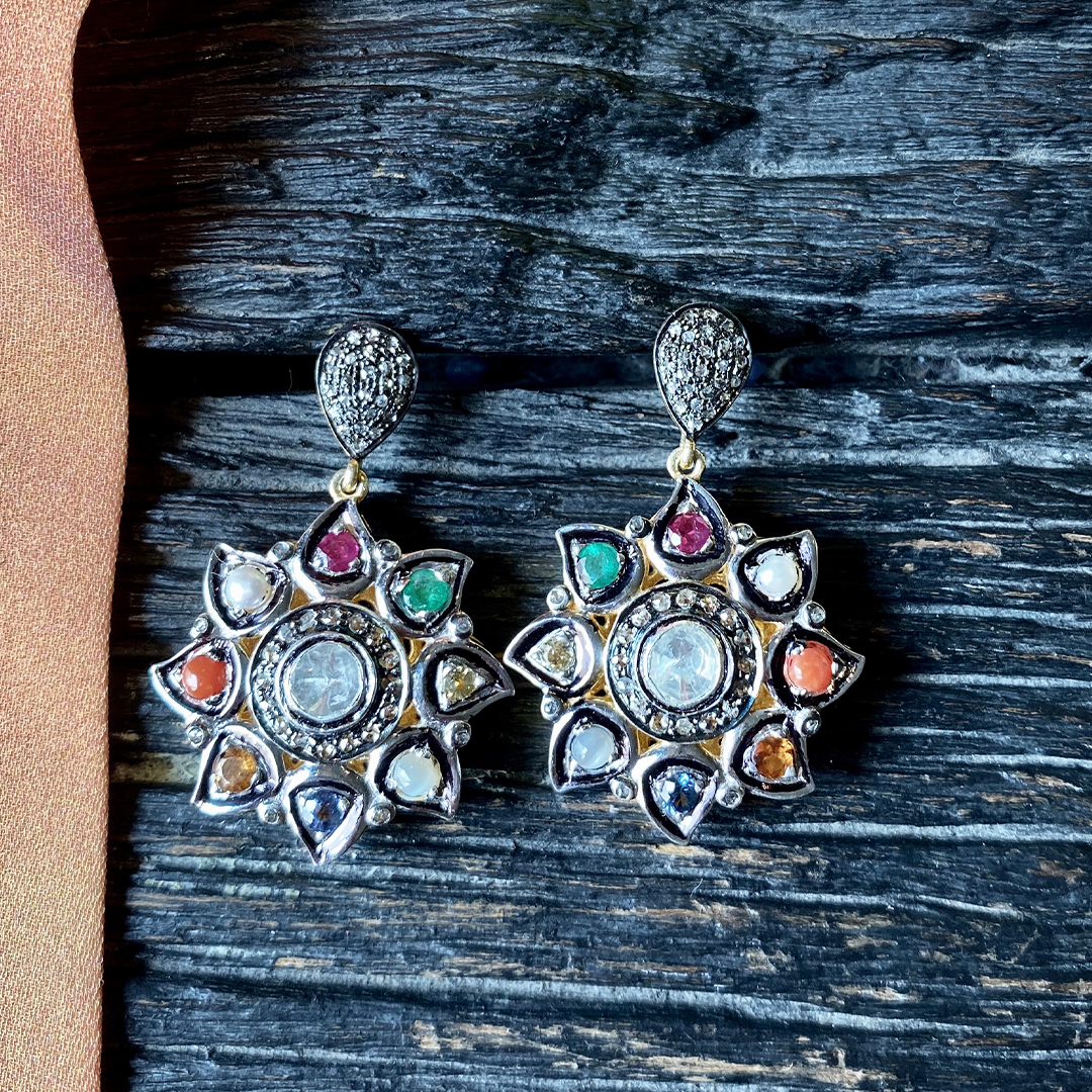 Guiding Star Navratan Earrings