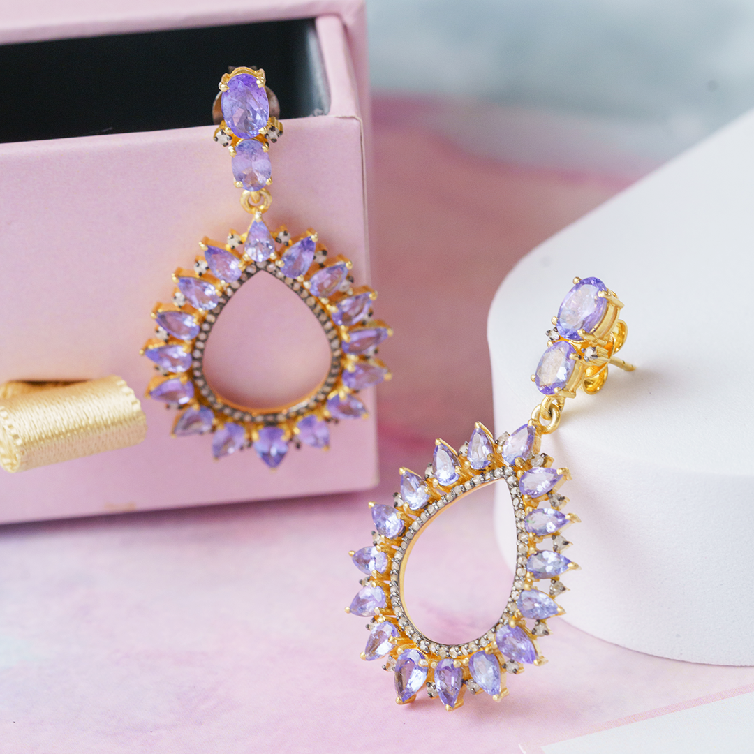 Thyra Tanzanite Diamond Earrings