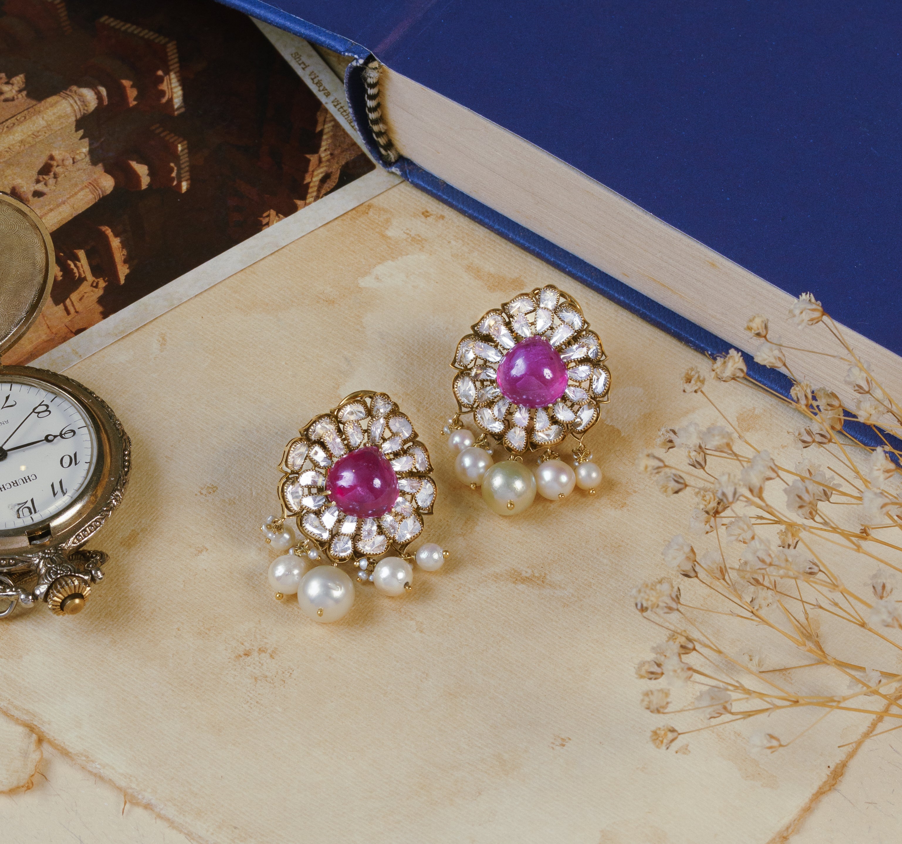 Sehar Ruby Polki Earrings