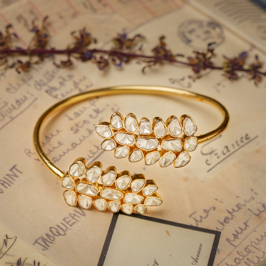 Leaf Flexi Polki Bangle